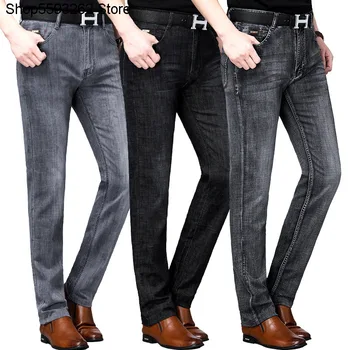 

2020 Summer Men Leisure Jeans Business Straight Cylinder Gao File Jeans Men Pants