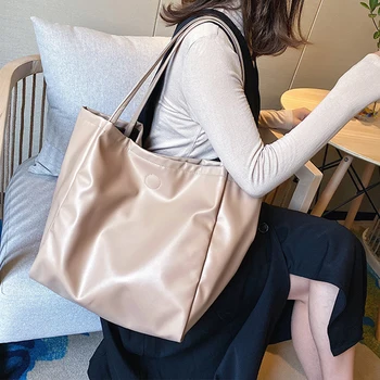 

Casual Large Capacity Handbags Women Pu Leather Shoulder Bags For Women Fashion Solid Color Totes Bag Female Handbags 2019 New