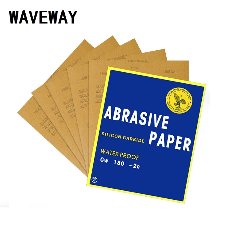 

WAVEWAY 5 Sheets Sanding Abrasive Paper Sandpaper Waterproof Abrasive Paper Sand Paper Silicone Carbide Grinding Polish Tool