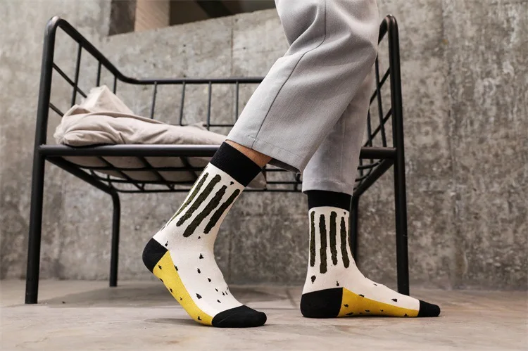 Мужские модные уличные носки в стиле хип-хоп Носки с рисунком из мультфильма