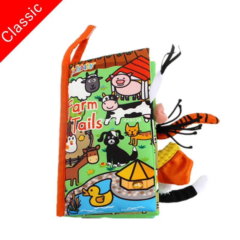 SZ04 NEW Farm Tail Детские игрушки, детские книги для раннего развития, тканевые книги для детей, Обучающие Развивающие книги, хвосты животных, динозавры SZ04 - Цвет: SZ04 NEW Farm Tail