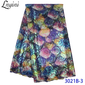 

Colorful Sequins Lace Fabric Embroidery Sequence Lace African French Mesh Lace Fabric for Women Dress Nigerian Net Lace L3021B