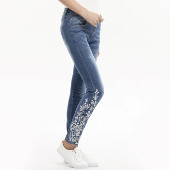 

Women Slim Pants Grace Ladies High Waist Pants Casual Women Pencil Pants Fashion Ladies Embroidery Trousers For Women