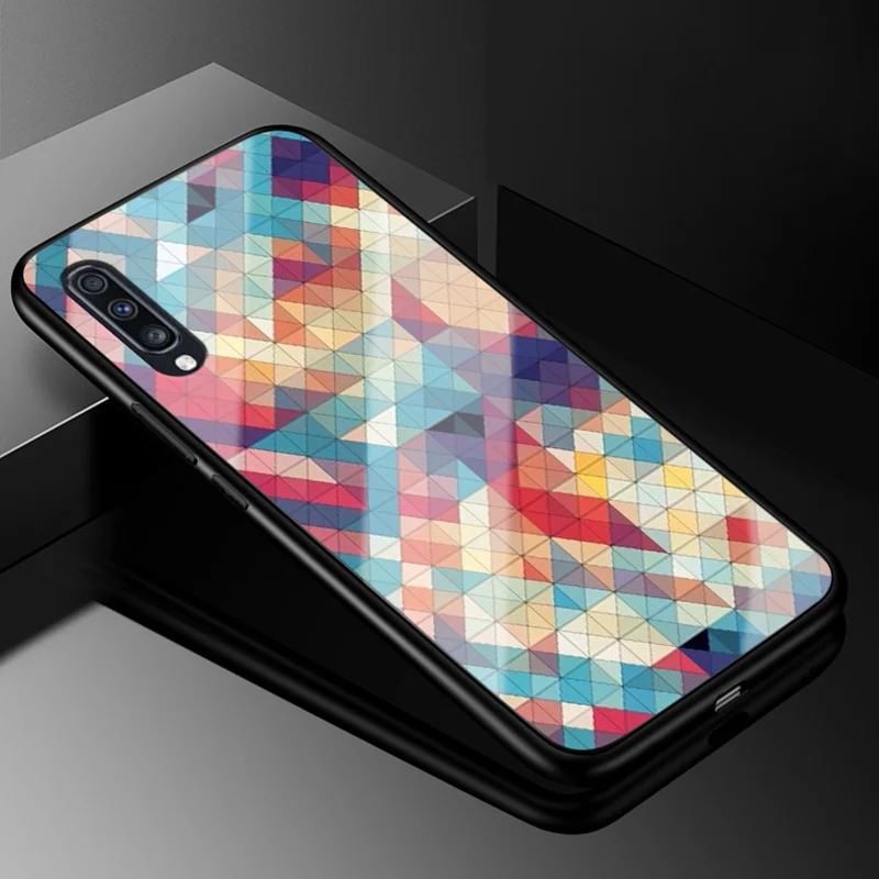Для samsung Galaxy A70 чехол из закаленного стекла жесткая задняя крышка для samsung A70 A 70 чехол для телефона s силиконовый бампер A50 A50S A30S A 50 - Цвет: 9