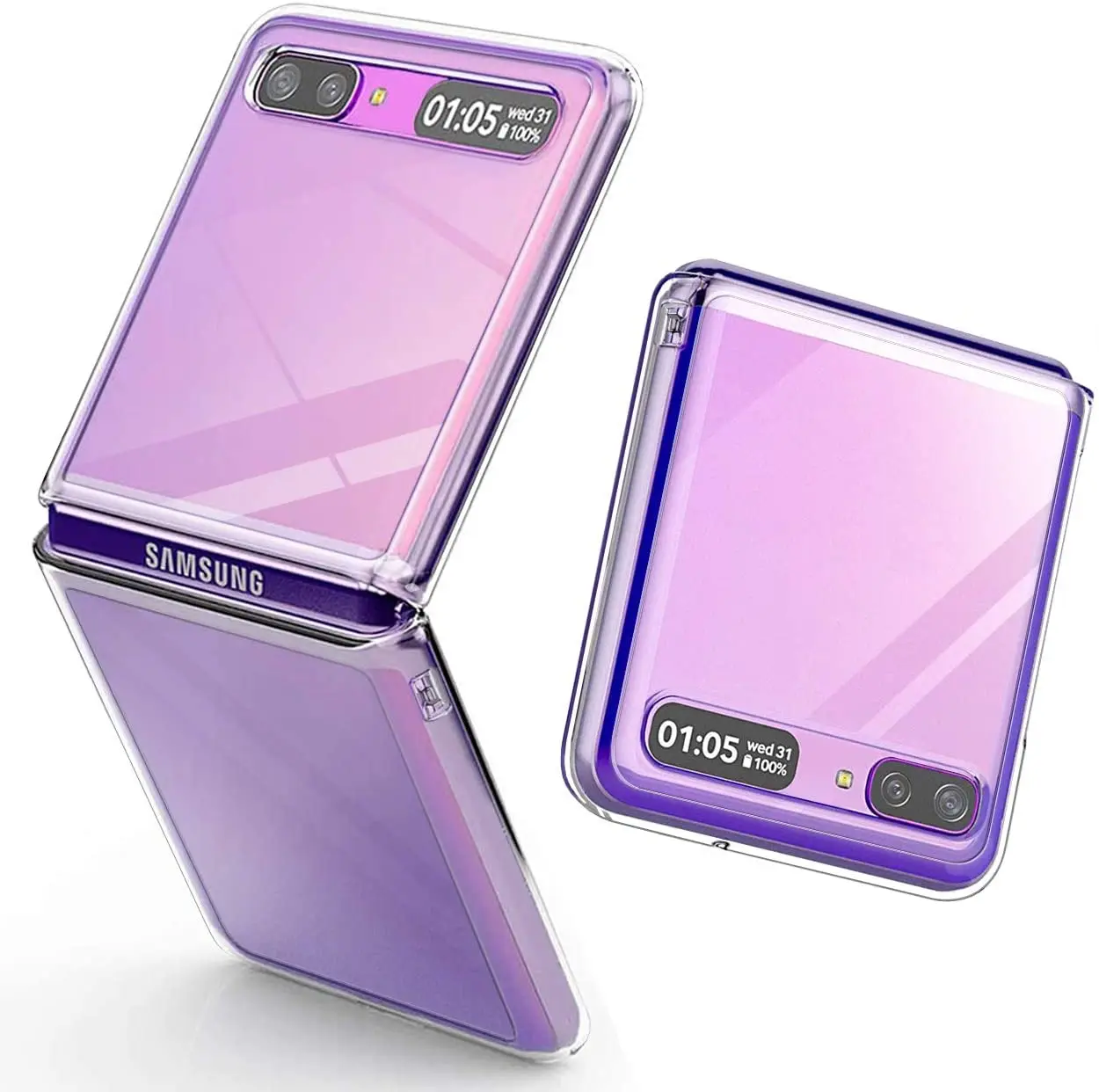 Per Samsung Galaxy Z Flip5 Z Flip3 Z Flip4 Z Flip2 Z Flip 5G Pc Custodia Rigida Custodia Protettiva Cover Posteriore In Cristallo Sottile Antiurto