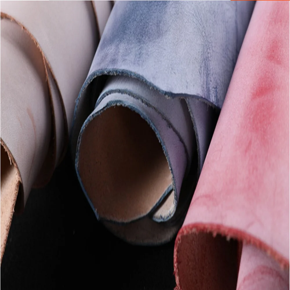 Black wipe wax multi-fat vegetable tanned leather 1.8-2.2mm handmade DIY leather thickening quite straight strip belt belt bag w