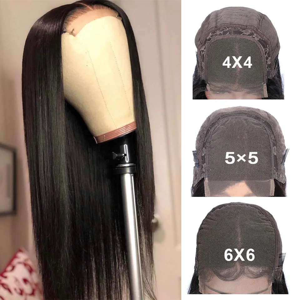 4x4 Lace closure human hair wig