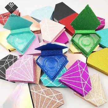 

NEW Wholesale Diamond Lashes Packaging Boxes 25mm Mink Eyelashes Box Custom LOGO 10/20/30/40pcs In Bulk Magnetic Case with Tray