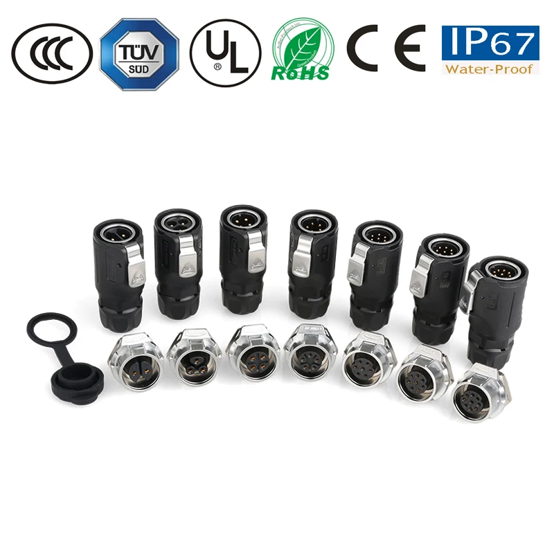 Водонепроницаемый штекер для кабеля M16 2 9 Pin IP67led Lamp/Solar Energy/Display Connector