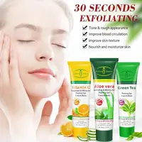Crema exfoliante facial para el cuidado de la piel, crema blanqueadora hidratante para eliminar el tratamiento, limpiador, reparación, exfoliante, suministros para el acné, negro, x8 x 2