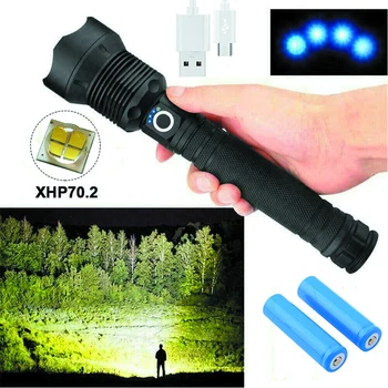 

150000 Lumens XHP70 5 Mode LED USB Rechargeable 18650 26650 Flashlight Torch