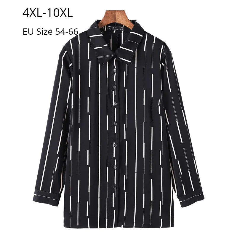 Plus Size 10XL 9XL 8XL 4XL Women Long Sleeves Spring Autumn Blouses Femme 2020 New Print Clothing OL Work Wearing Tops &amp Blusas |