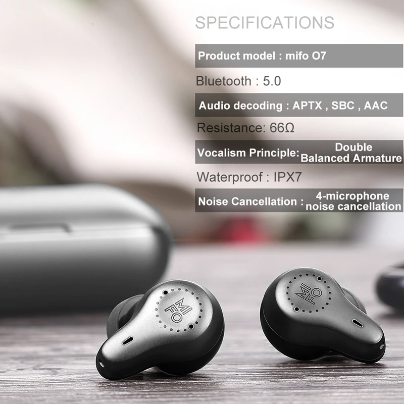 Mifo O7 TWS Carbon Nanotube Dynamic Bluetooth