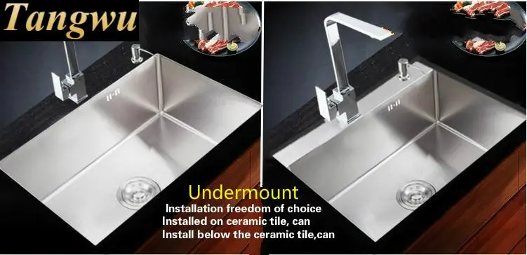 Free shipping Apartment vogue kitchen balcony manual sink single trough food-grade stainless steel mini hot sell 52x43 CM