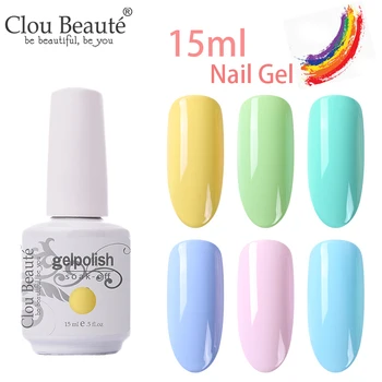 

Clou Beaute Yellow Pink Colors Nail Gel UV LED Semi Permanent Nail Polish Varnish Hybrid 15ml Lacquer Resin Remove with Acetone