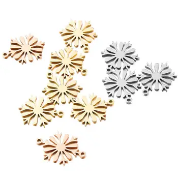 

20mm * 13mm Double Hole Snowflake Small Pendant Christmas Ornament DIY Jewelry Bracelet Necklace Accessories