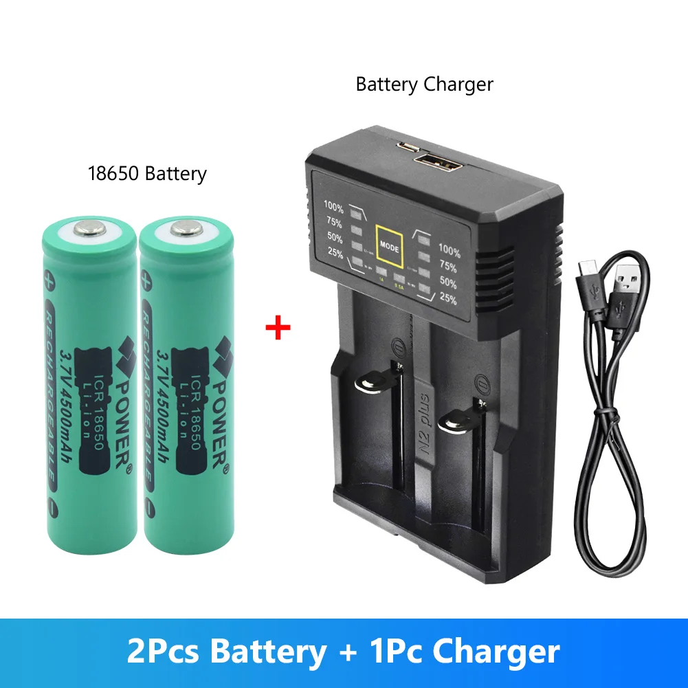 2PCS Dual Charger For 18650 Battery Rechargeable 3.7 V Li-ion Battery Plug US 