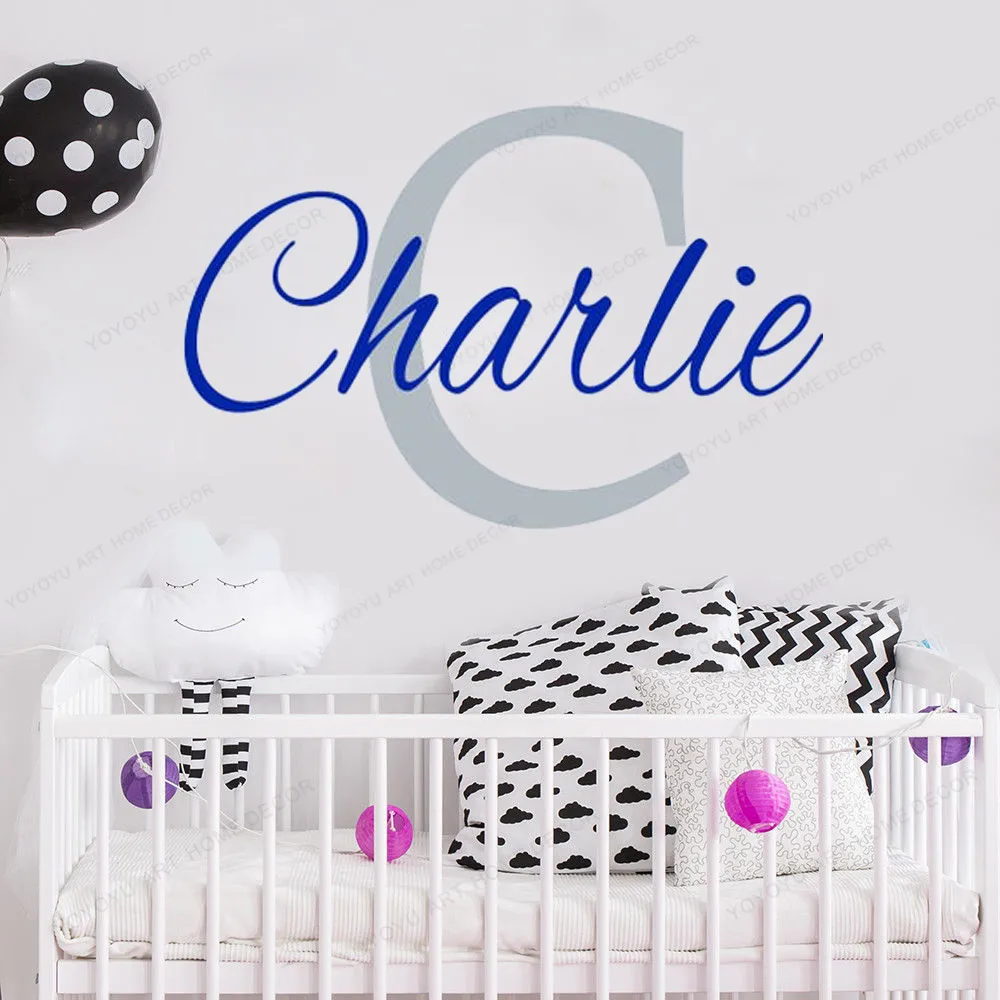 Custom Name wall sticker vinyl personalised kids room wall decal boys