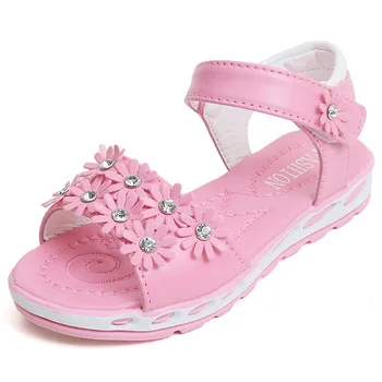 

Little Girls Shose Summer Kids Sandals 2020 Fashion Flowers Flat Sandals For Children Princess Shoes 3 4 5 6 7 8 9 10 11 12 Year