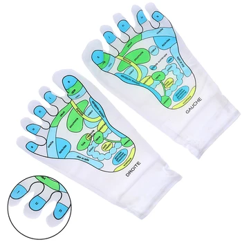 

1Pair Acupressure Socks Full English Illustration Physiotherapy Massage Relieve Tired Feet Reflexology Socks Foot Point Socks