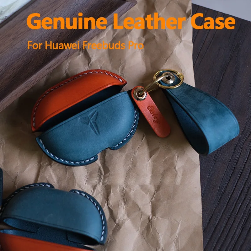 Genuine Leather For Huawei FreeBuds Pro 4 Case Luxury Real Leather
