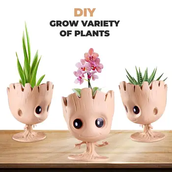

Q Version Groot Flowerpot Flower Pot Planter Figurines Tree Man Cute Model Toy Pen Pot Garden Planter Flower Pot Gift