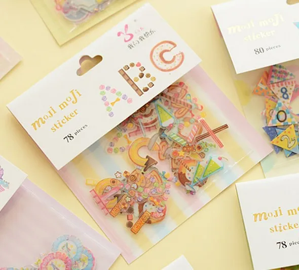 80 шт./лот(1 пакет) Симпатичные Kawaii цифры буквы ПВХ наклейки для DIY скрапбукинг украшения дома дневник детский подарок японский стикер s