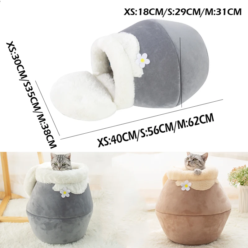 Honey Pot Dog Bed Pet Tent Thickened Warm Cat Nest Kennel Foldable Closed Sofa Puppy House домик для кошки | Дом и сад