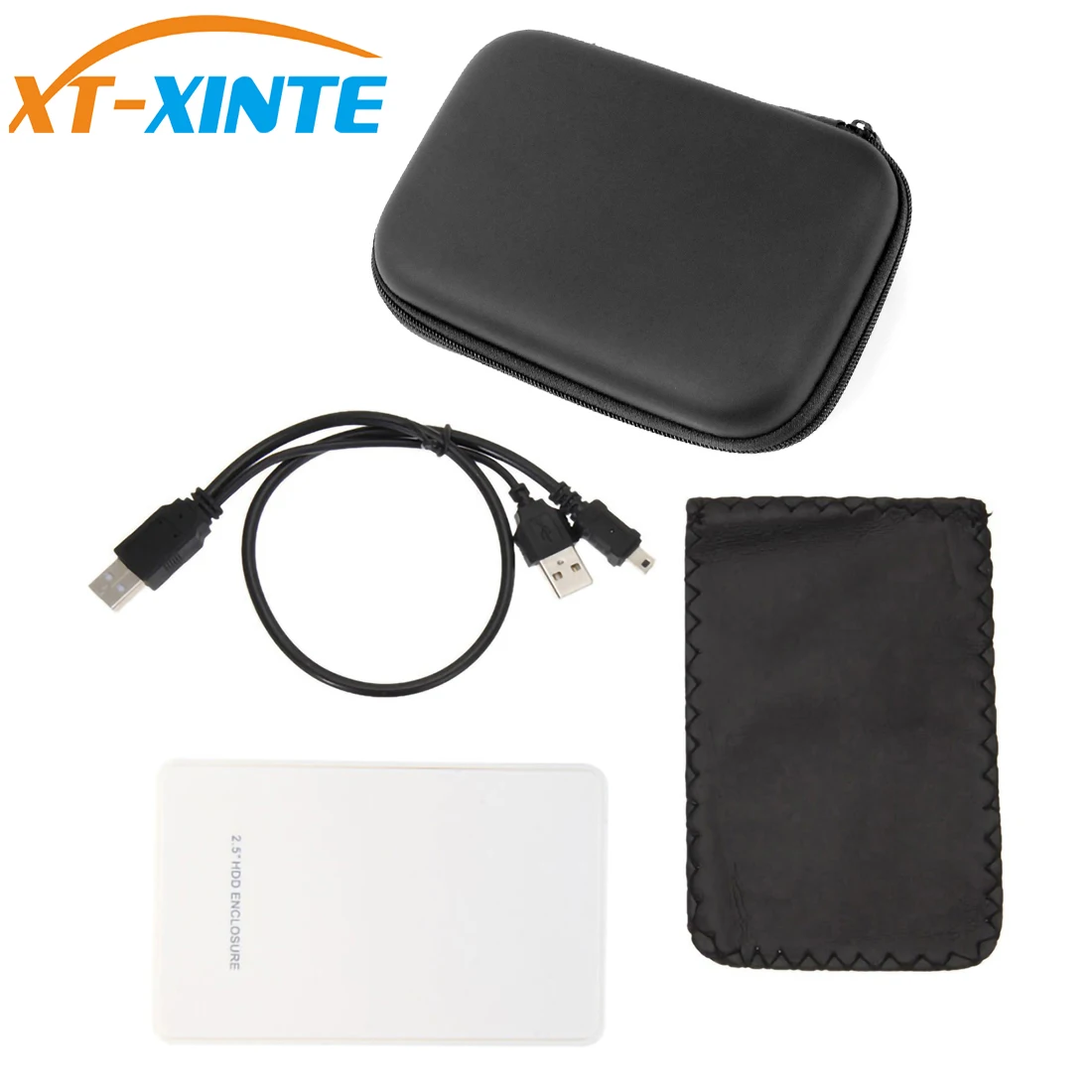 Белый 1 комплект 2," USB 2,0 SATA HDD Box мобильного SSD HDD корпус для внешнего жесткого диска чехол Поддержка 2 ТБ с Портативный организатор ящик для хранения - Цвет: Белый