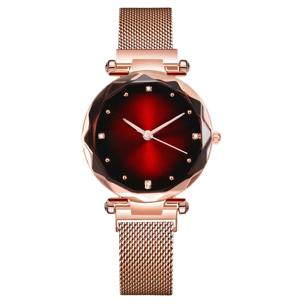 

Foreign Trade Hot Sales Cool Gradient Color Magnet Watch Wish Women's Creative Network Red Lazy Quartz Watch Women's Wholesale