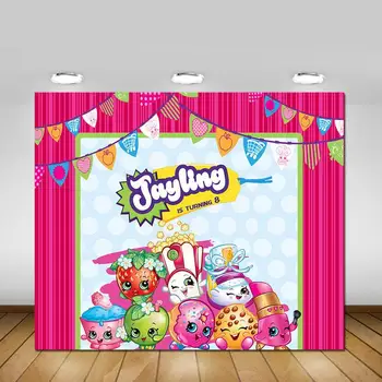 

custom shortcake fruits happy birthday baby child photo background photography backdrops quality vinyl