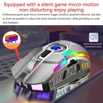 

1Pc 3500DPI 2.4Ghz 7Key Wireless Gaming LED RGB USB Charge Mouse Slient Microswitch Multiple Light Effects Support Charge
