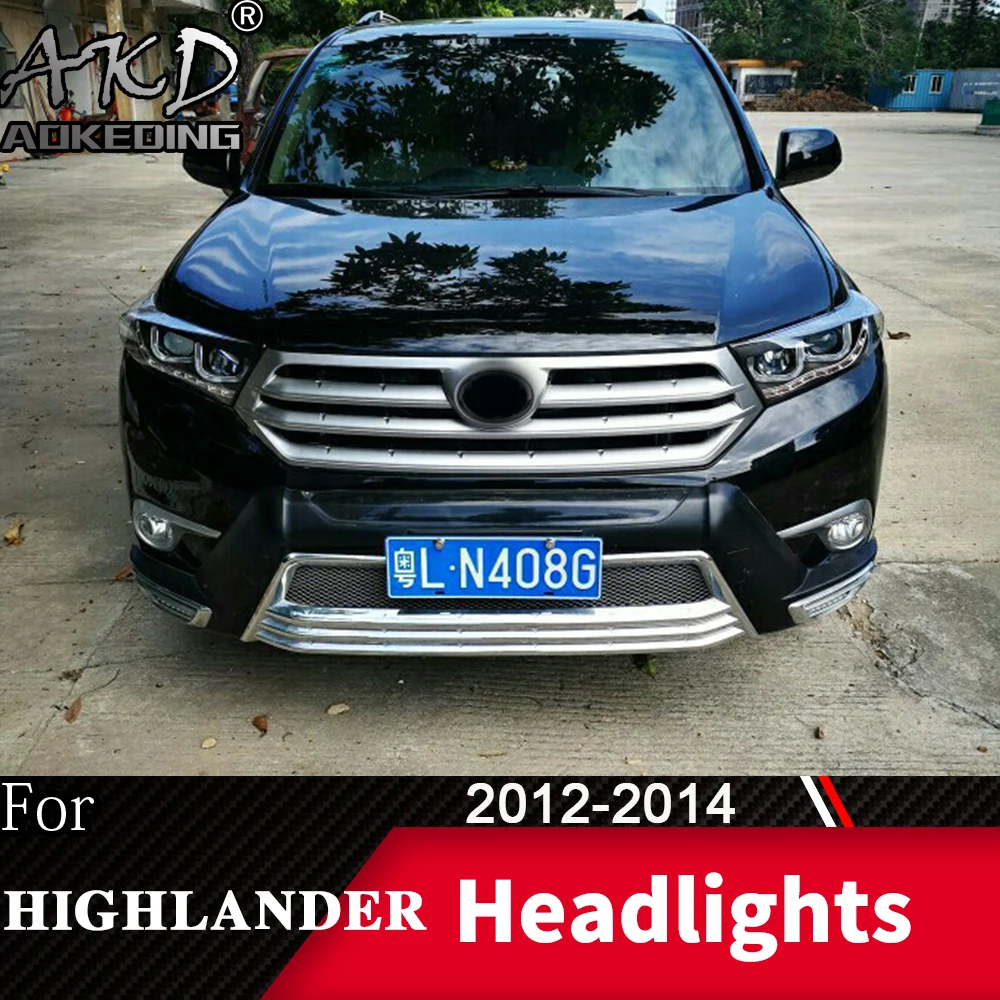Фара для автомобиля Toyota Highlander 2012- Kluger головной светильник s противотуманный светильник s дневной ходовой светильник DRL H7 светодиодный Биксеноновая лампа для автомобиля