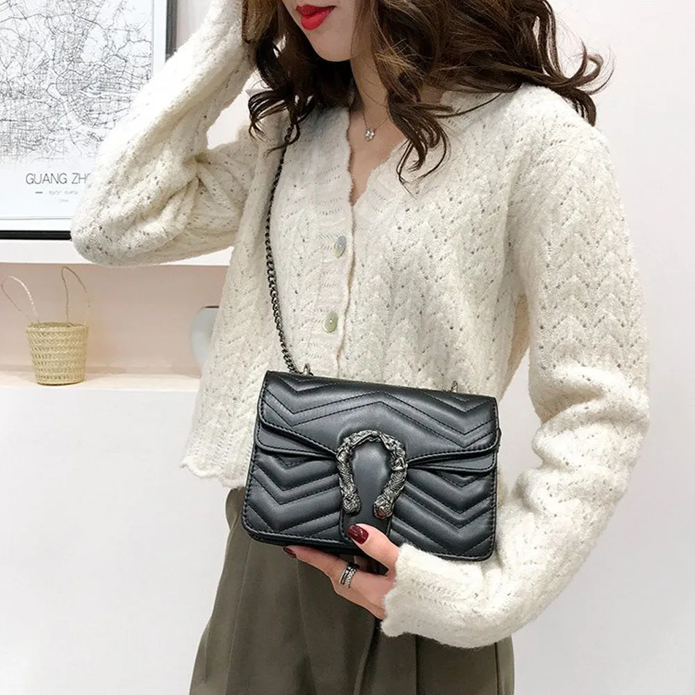 

2020 NEW Women Bags Designer Fashion Wave Pattern Shoulder Messenger Bag Luxury Square Bag Pure Color Handbag Street Shopping