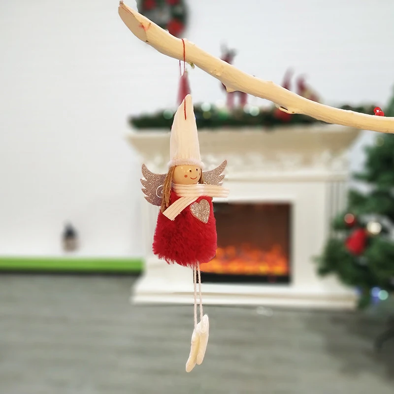 Рождественский плюшевый милый ангел кукольные Подвески Рождественская елка висячие украшения Новогодний подарок для детей игрушки
