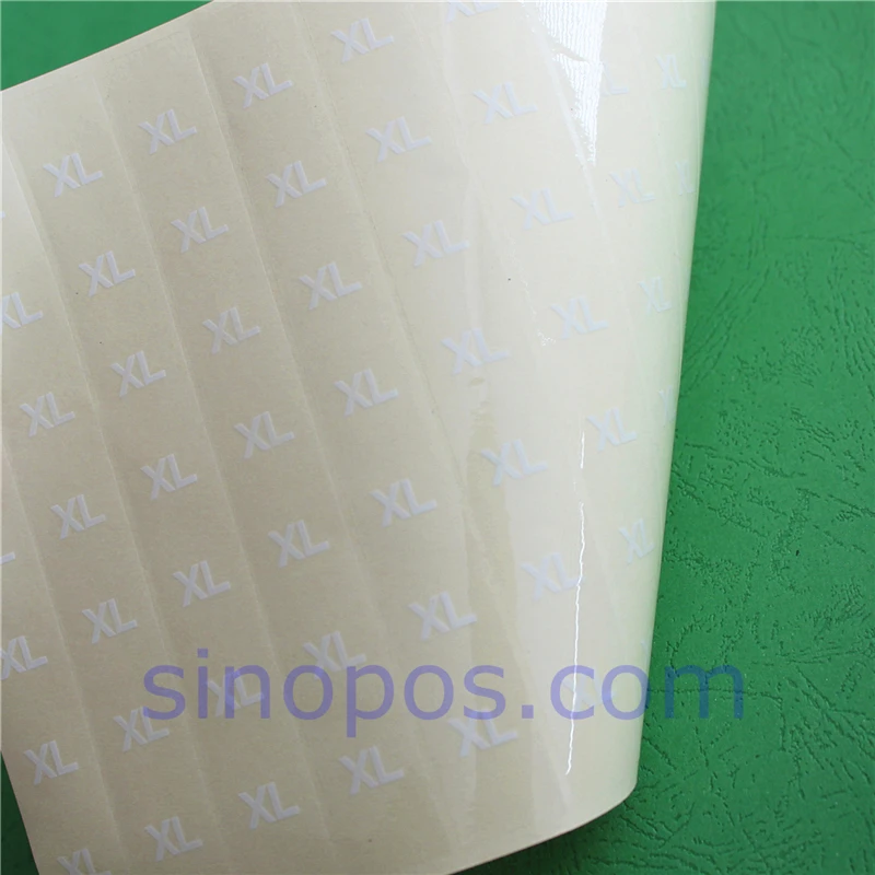 Clothes Size Strip Label, adhesive clear tape rectangular labels apparel pants folded garment pile display tag clothing sticker