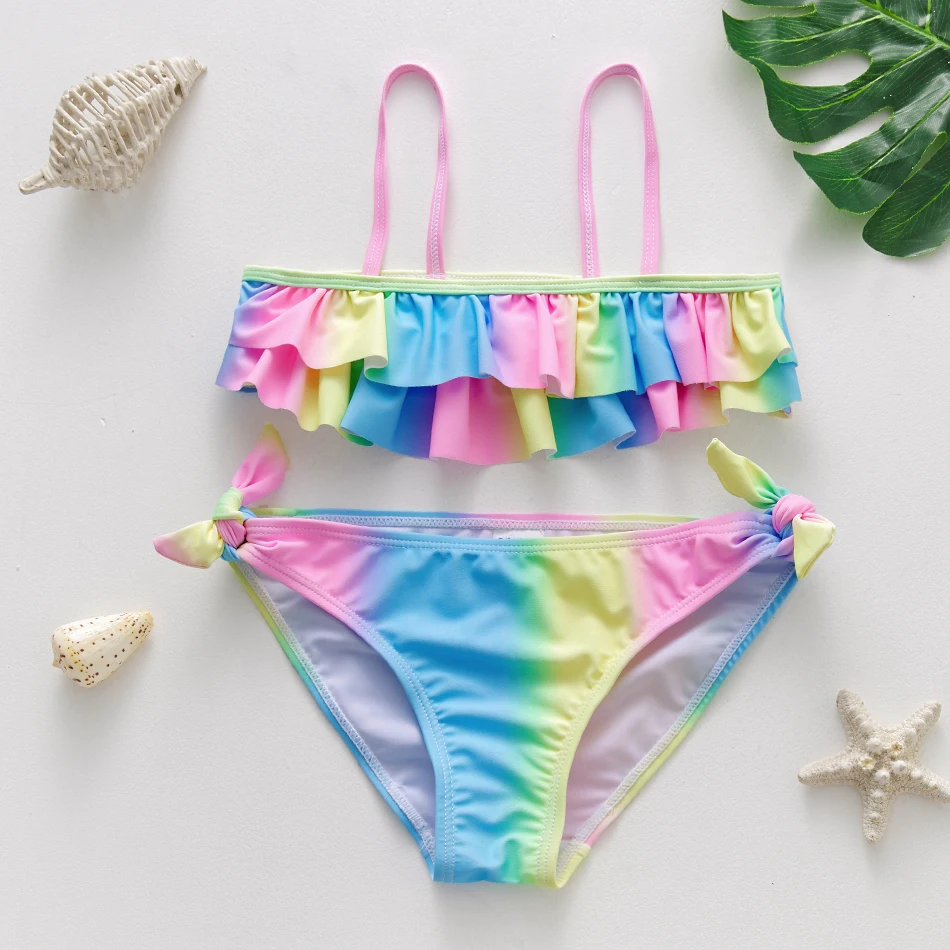 1~14Y Girls Swimsuit Girls swimwear Two pieces Kids Bikini set Biquini Infantil Swimming suit for children-ST108mix girls swimsuit