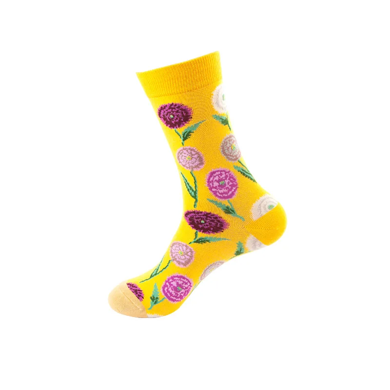 Креативные длинные носки, женские носки из чесаного хлопка, мужские носки, смешная Акула, картина с изображением зебры, художественные женские носки, счастливые женские носки на осень и зиму - Цвет: 5
