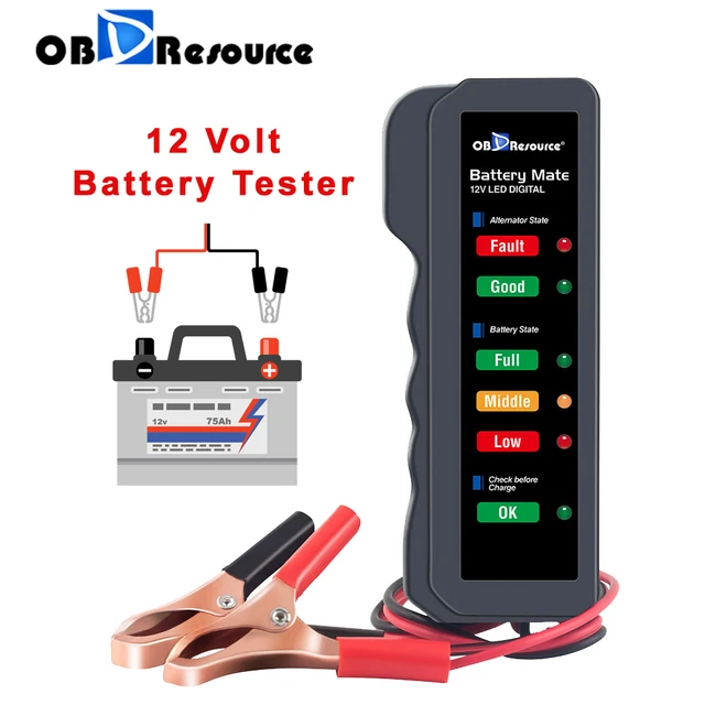 Car Battery Tester 12 Volt Digital Analyzer BM310 BM320 LED Indicator  Motorcycle Testing Car Alternator Voltage Checker - AliExpress