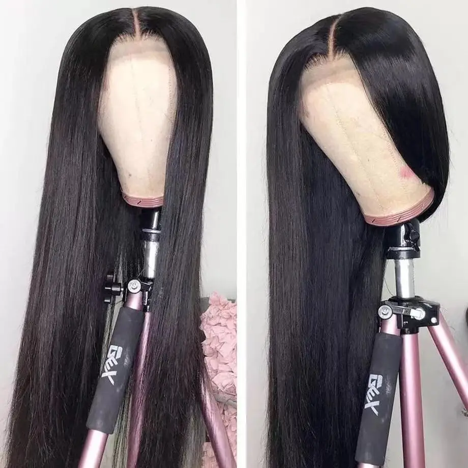 

HD Transparent Lace Wigs T Part Straight Lace Front Wig Peruvian Straight Human Hair Wig 180% Remy Lace Front Human Hair Wigs