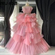 Африканские шикарные розовые вечерние платья с бисером Robe De Soiree длинное платье для выпускного вечера кафтаны турецкие вечерние платья знаменитостей Ближний Восток