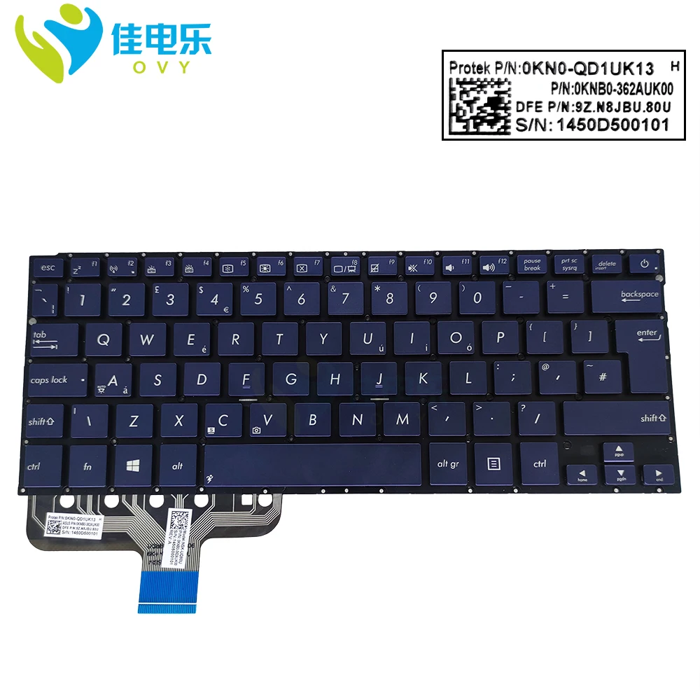 Teclado para Asus Novo Backlight Zenbook Ux301l Ux301la gb Britânico Substituição Teclados Computador Portátil Quente 0knb0-362auk00 uk Ux301 - Imagem 6
