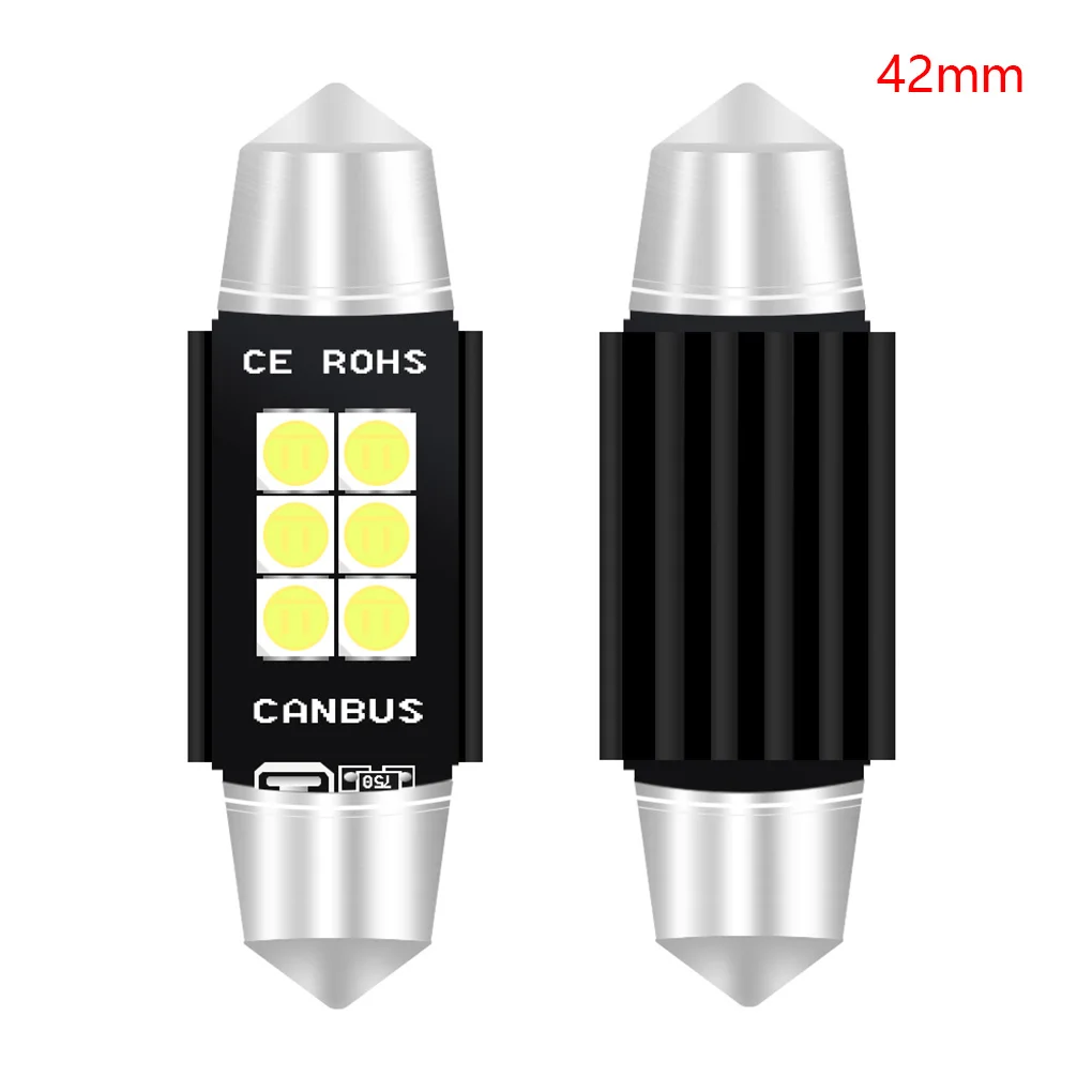 Комплект из 2 предметов, Белый Автомобильный светодиодный 42mm-6smd-3030 12V укрыты внутренной сводной автомобильный светильник Алюминий Корпус Чтение номерного знака Лампы - Испускаемый цвет: 4