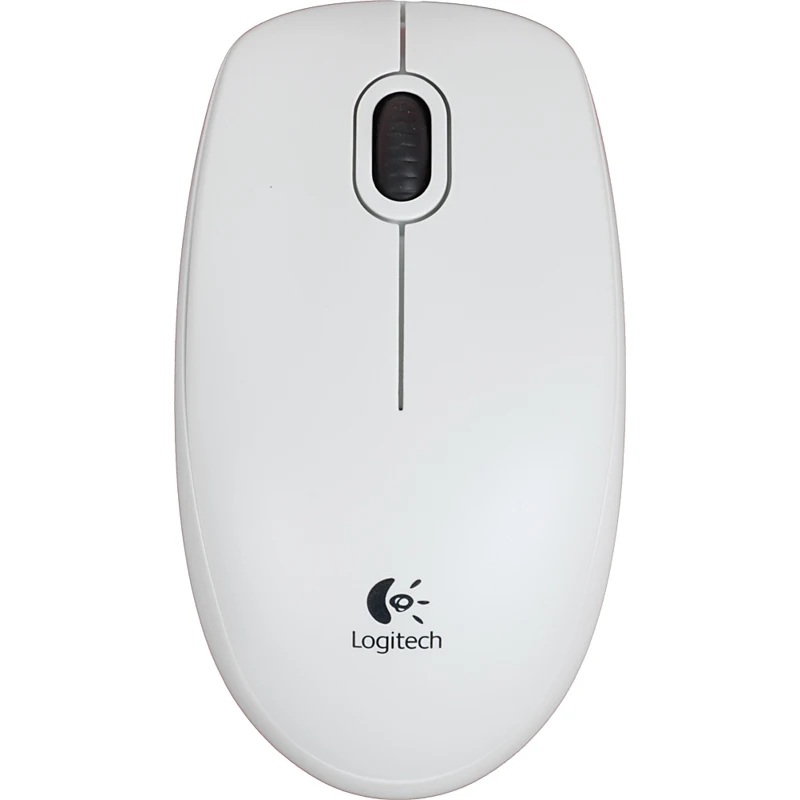 Мышь LOGITECH B100, проводная, USB, белый