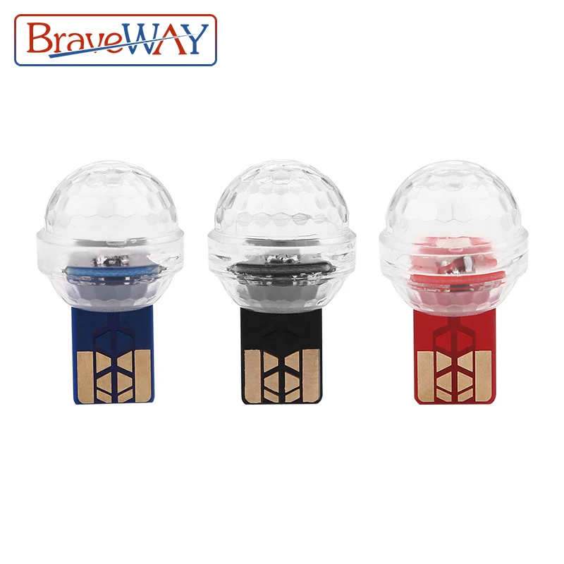 

BraveWAY LED Car USB Atmosphere Light DJ RGB Mini Colorful Music Sound Lamp USB-C Phone Surface for Festival Party Karaoke