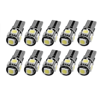 

10pcs Car Styling Auto LED T10 Canbus 194 W5W 5050 5 SMD LED Bulb Error Free LED Light Parking Side Light 12V