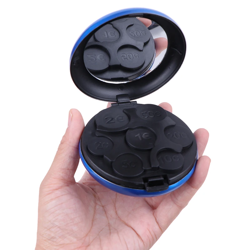 1Pc Aluminium Euro Coin Dispenser Holder Purse Wallet Hold Coins Gadget