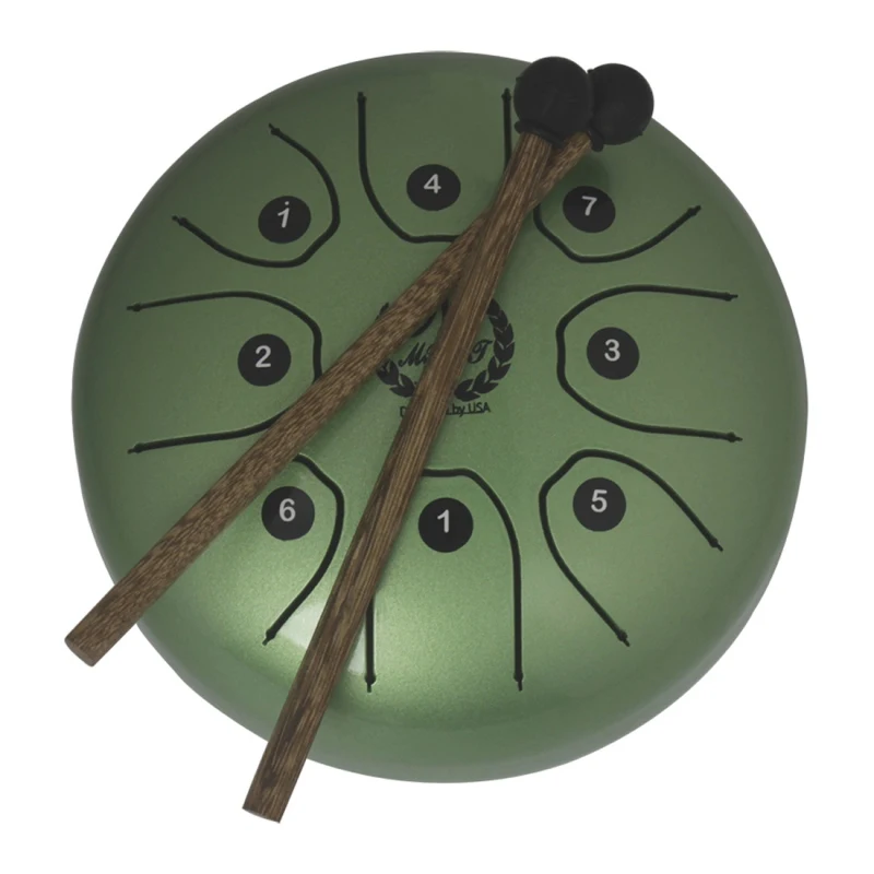 Mini 8-Tone Steel Tongue Drum Portable Drum C Key Hand Pan 5.5 Inch Tongue Drum With Mallets Carry Bag Percussion Instrument