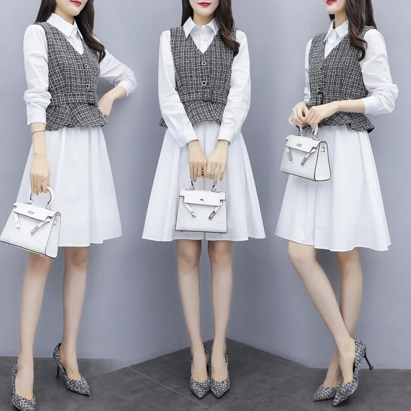 

Early Autumn Clothing Casual WOMEN'S Suit 2019 New Style Fashion Waistcoat Two-Piece Set Western Style Online Celebrity Shirt Dr