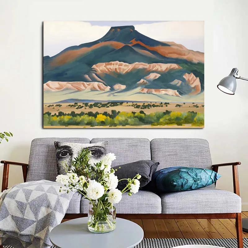 Джорджия о'keeffe пейзаж с пейзажем Pedernal Mountain холст печать гостиная украшение для
